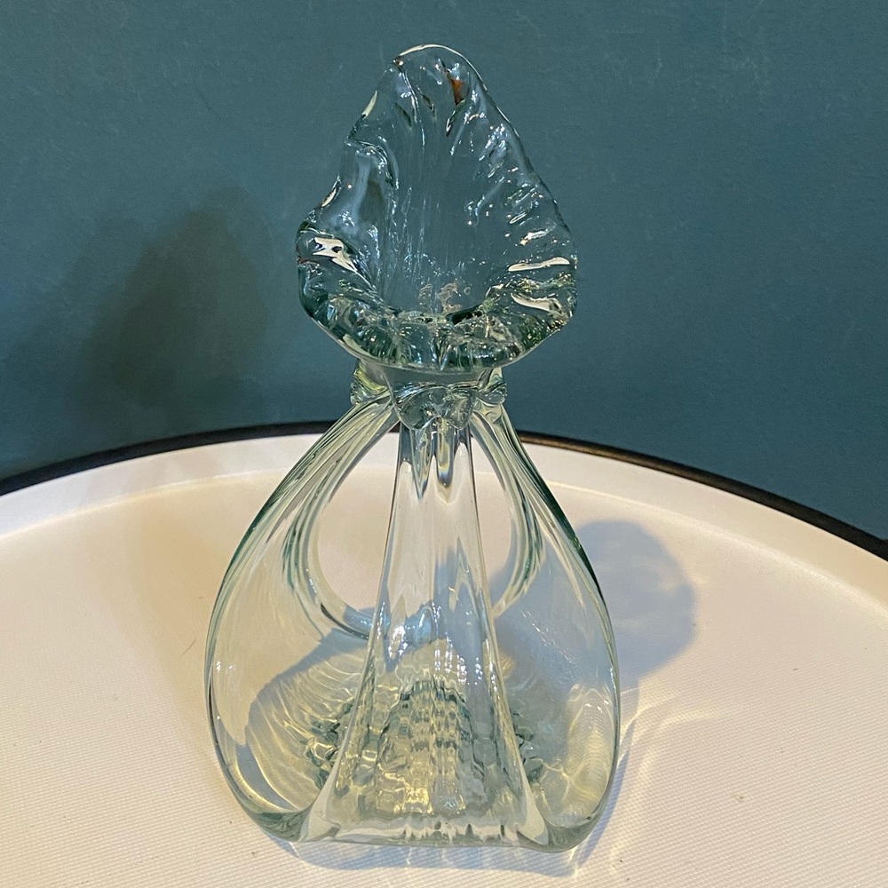 Clear Glass Hand Blown Jack in the Pulpit Taper Candle/Tea Light Candle Holder